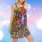 Hippie Patriotic Celebration V-Neck Sleeveless Cami Dress For Music Festivals And Thoughtful Boho Gifting