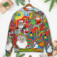 Hippie Santa Merry Xmas Sweater For Seasonal Parties Cozy Gatherings And Thoughtful Holiday Gifts