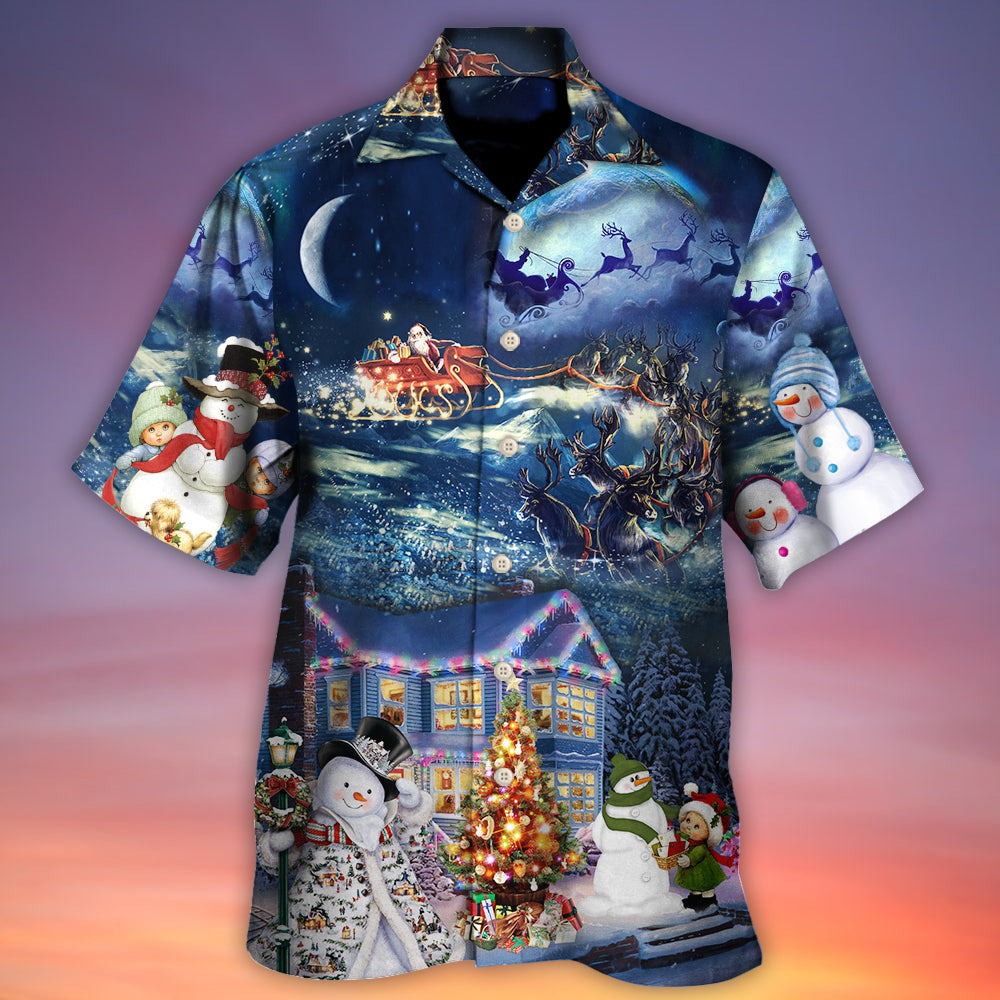 Festive Christmas Family Light Hawaiian Shirt Pattern View For Lightweight Everyday Style