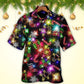 Neon Christmas Tree Gifts Gingerbread Hawaiian Shirt For Poolside Relaxation And Sunny Getaways
