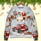 Christmas Santa Gift Snow Painting Sweater For Festive Family Events Casual Wear And Holiday Gift Giving