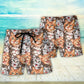 Cute Cat Happy Life Funny Cat Beach Shorts Pattern Detail For Relaxed Warm Weather Outfits