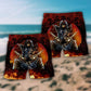 Cowboy Skull Huckleberry Beach Shorts Pattern Detail For Outdoor Activities And Comfortable Resort Style