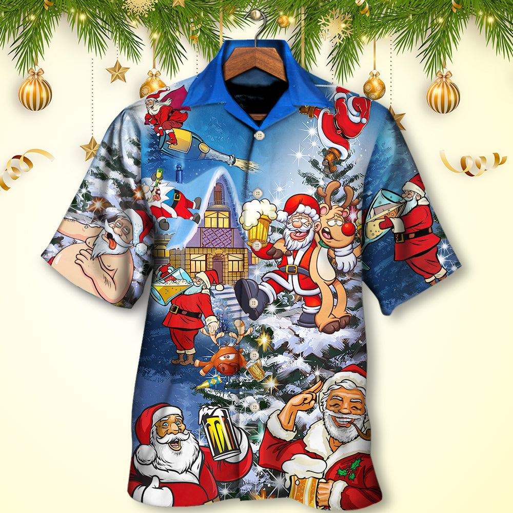 Christmas Santa Hawaiian Shirt All Over Print Detail For Weekend Trips