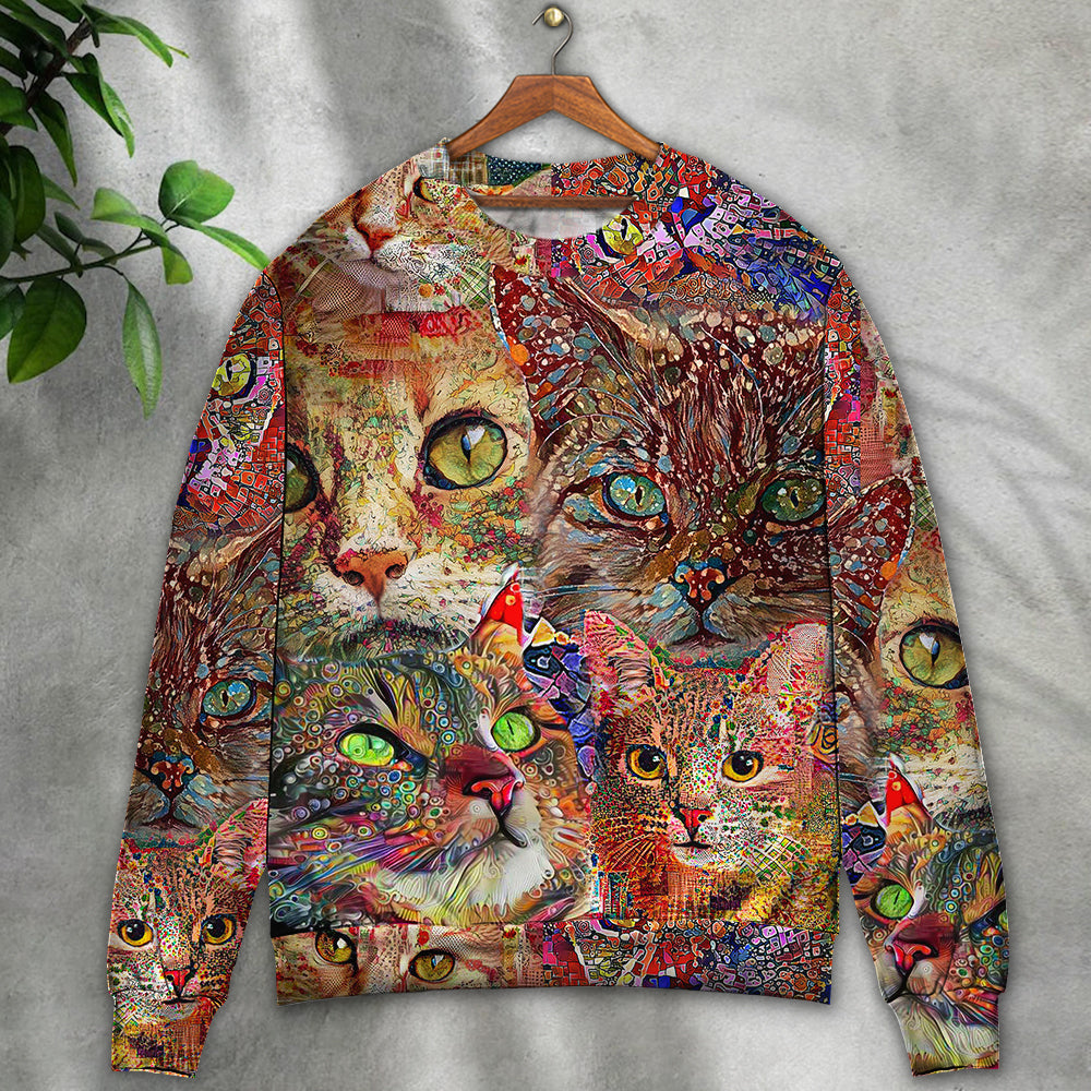 Colorful Cat Sweater For Distinctive Animal Artwork Holidays And Thoughtful Gifts