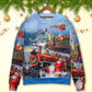 Christmas Santa Train Gift Painting Sweater For Family Gatherings Winter Travel And Everyday Seasonal Comfort