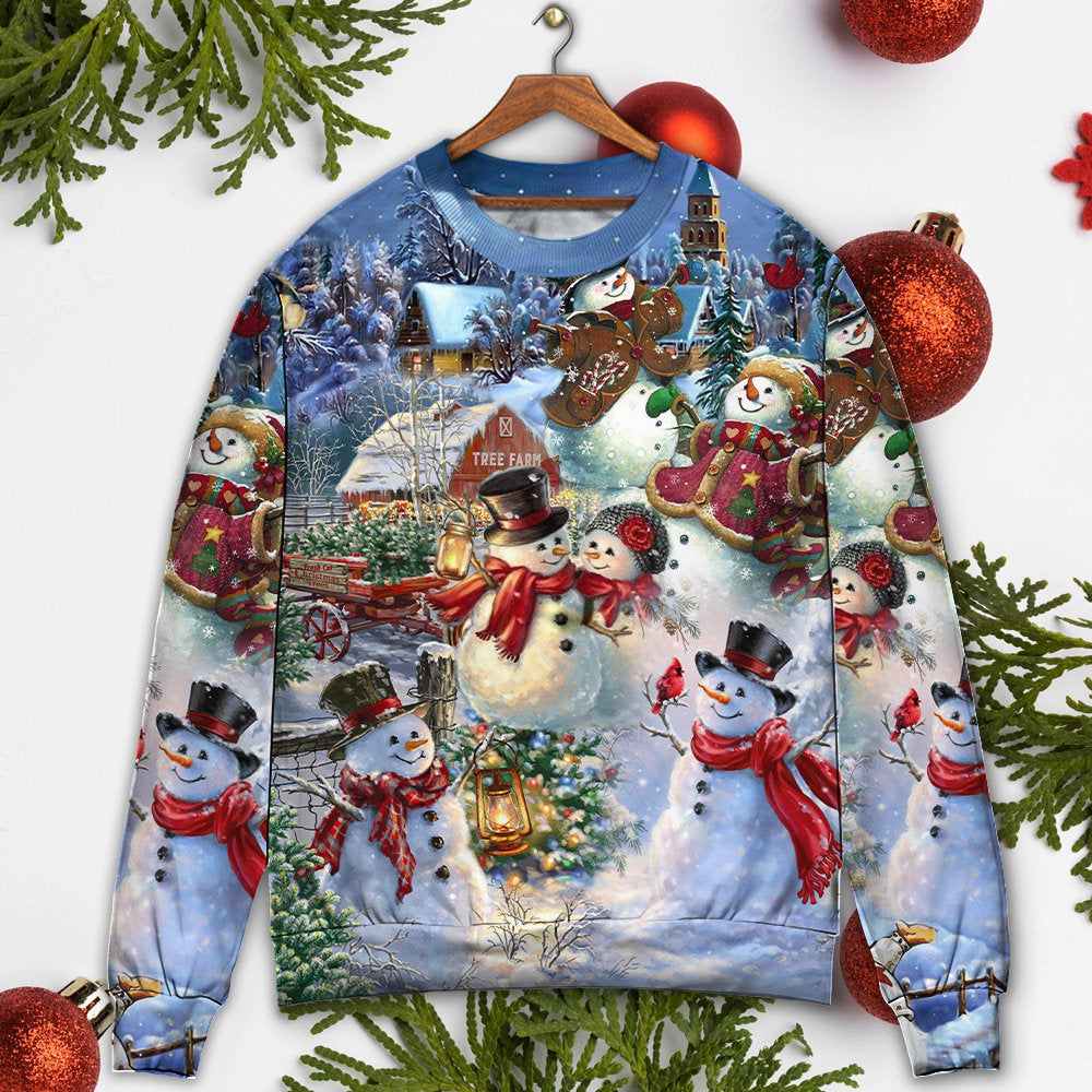 Christmas Snowman Happy Couple Sweater For Family Gatherings Winter Travel And Everyday Seasonal Comfort