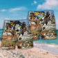 Cowboy Shooting On Horseback Desert Western Beach Shorts Pattern Detail For Relaxed Warm Weather Outfits