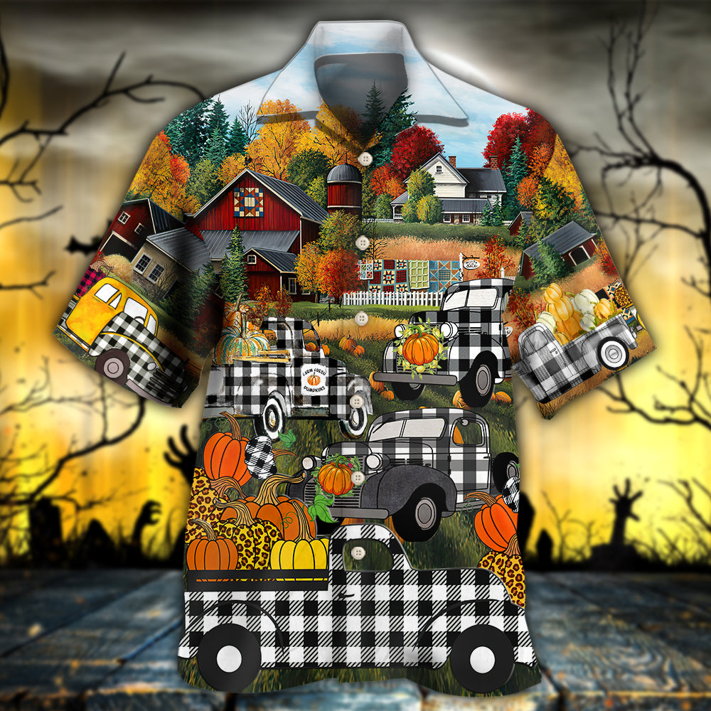 Halloween Grandma's Little Pumpkins Hawaiian Shirt For Summer Events And Casual Outdoor Wear