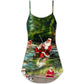 Christmas Merry Fishmas Reel Theme V-Neck Sleeveless Cami Dress For Summer Events And Comfortable Everyday Style