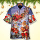 Festive Funny Christmas Hawaiian Shirt For Summer Vacation And Beach Travel