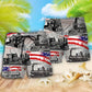 Retro Train USA Flag Independence Day Beach Shorts For Resort Travel And Thoughtful Summer Gifting