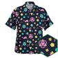 Fantasy Colorful Neon Role Dice Hawaiian Shirt Artwork View For Summer Travel
