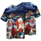 Happy Santa Christmas Short Sleeve Pajamas Set For Holiday Travel And Comfortable Home Wear