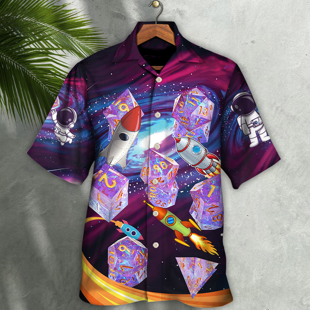 Fantasy Galaxy Dice Hawaiian Shirt Resort Outfit View For Island Holidays