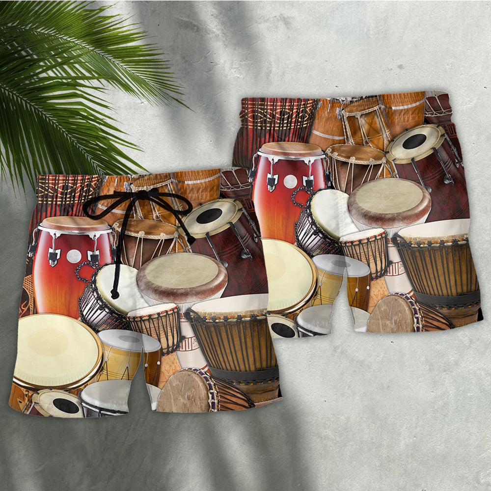 Drum Music Lifestyle Beach Shorts Graphic Detail For Resort Trips And Casual Outings