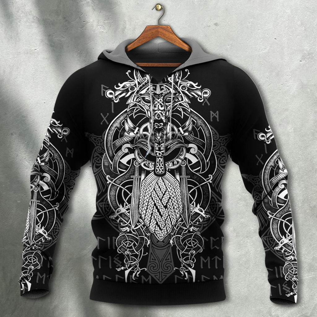 Viking Warrior Blood Pattern Hoodie For Norse Inspired Streetwear Outdoor Travel And Bold Everyday Style