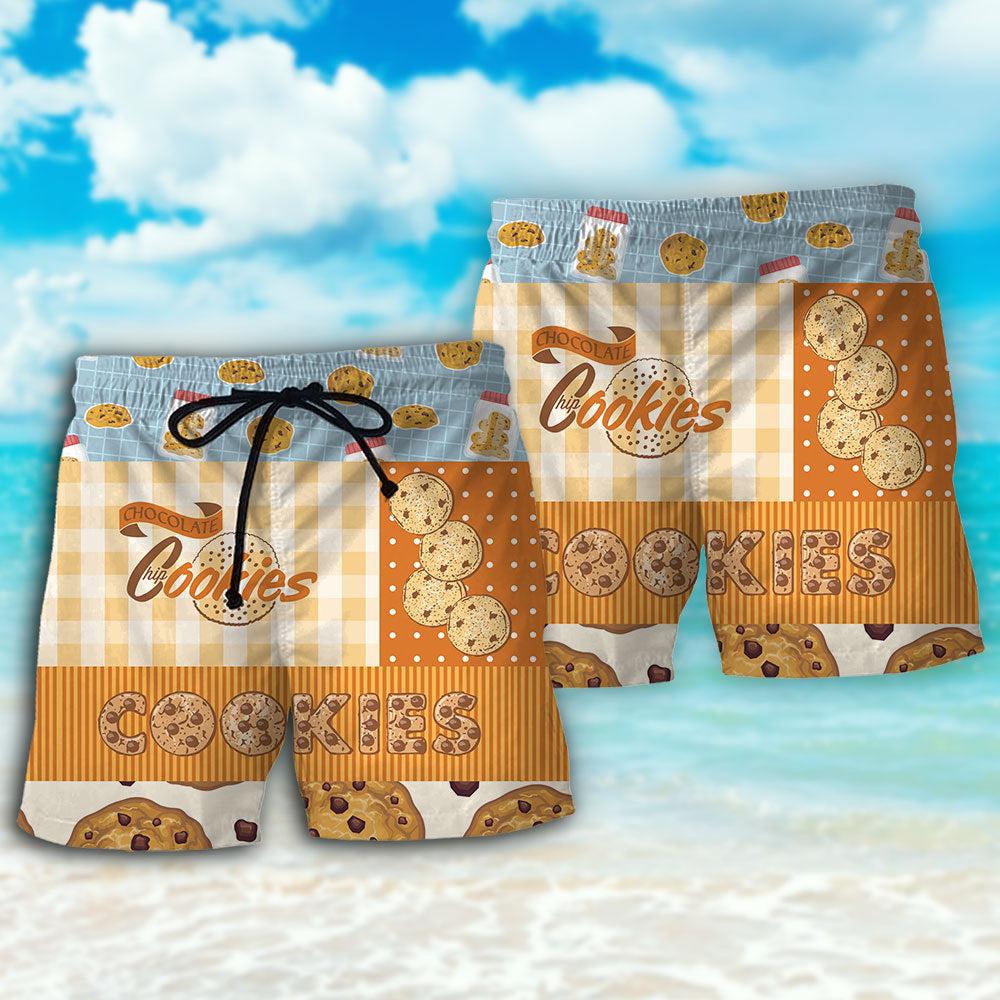 Baking Chocolate Chip Cookie Lover Beach Shorts For Tropical Holidays And Weekend Adventures