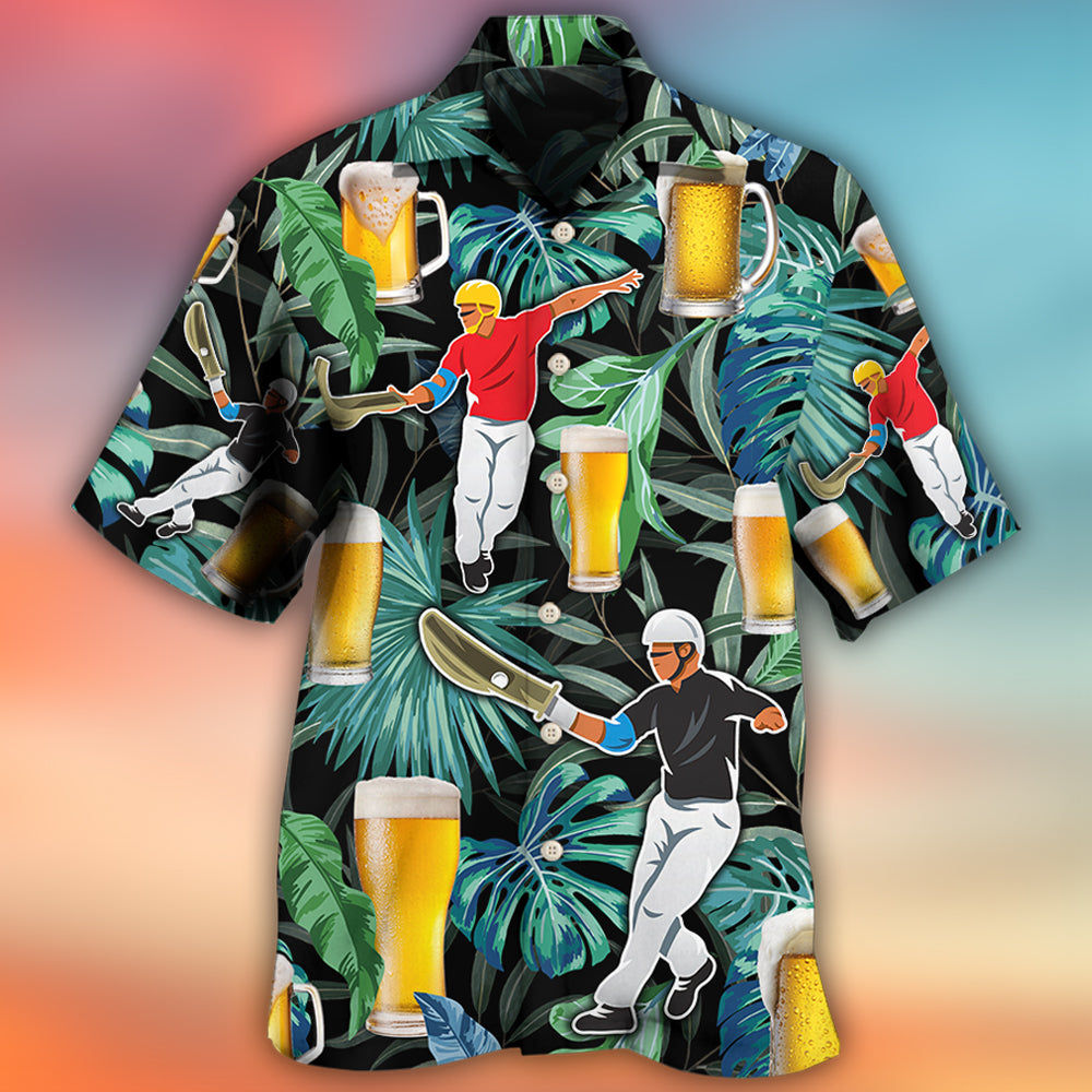 Tropical Beer Jai Alai Hawaiian Shirt Pattern View For Lightweight Everyday Style