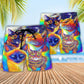 Colorful Cat Beach Shorts Pattern Detail For Seaside Leisure And Travel Ready Comfort