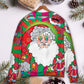 Christmas Colorful Santa Hippie Sweater For Winter Celebrations Family Events And Relaxed Seasonal Styling