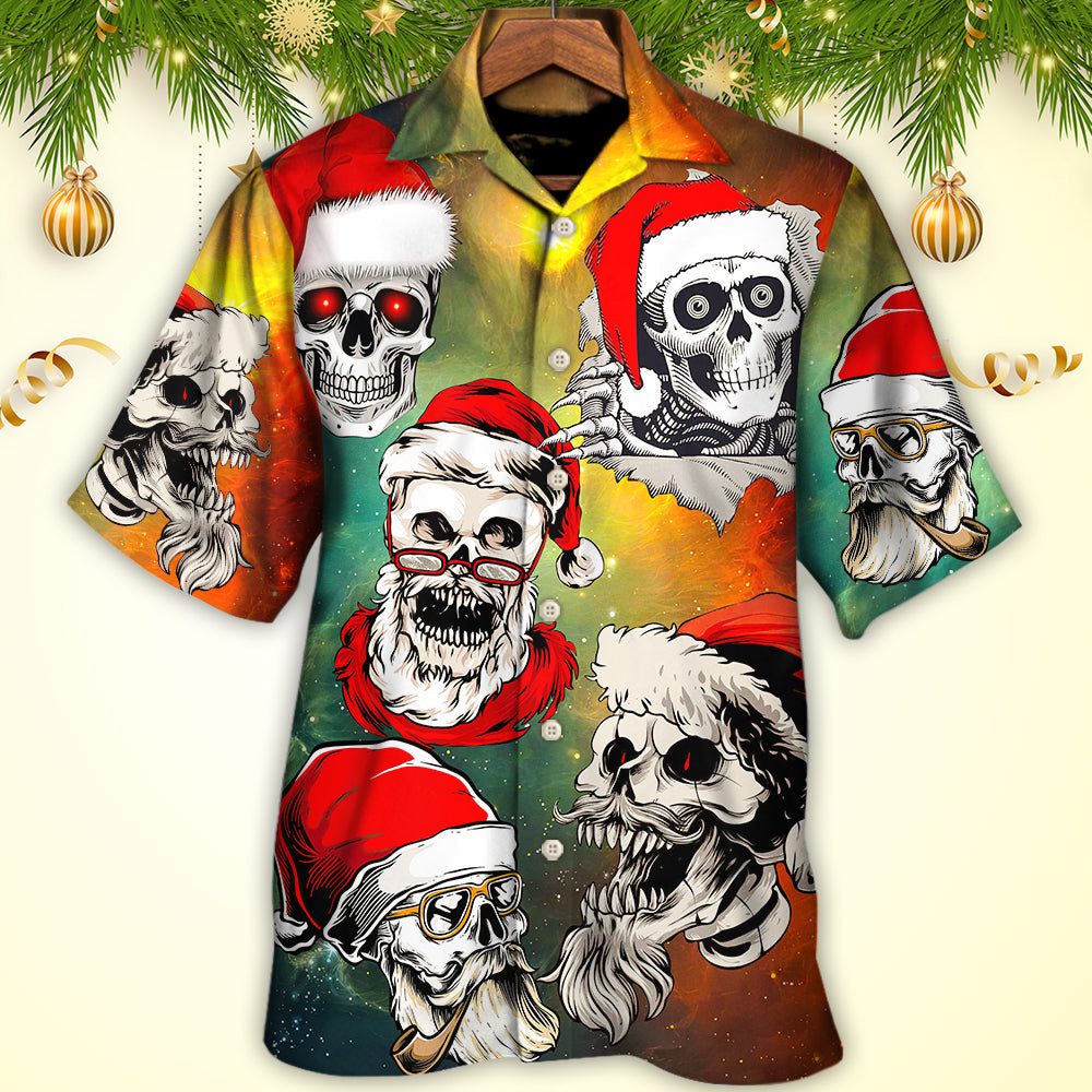 Galaxy Christmas Santa Hawaiian Shirt Front Pattern View For Thoughtful Gifting