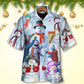 Snowman Christmas Family Joyful Hawaiian Shirt Artwork Detail For Resort Trips And Outdoor Activities