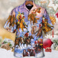 Festive Christmas Santa Horse Hawaiian Shirt Design View For Vacation Style