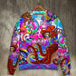 Hippie Happy Octopus Colorful Tie Dye Sweater For Bohemian Style Festivals Travel And Casual Everyday Wear