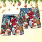 Funny Santa Elf Christmas Sky Beach Shorts Design View For Summer Events And Coastal Getaways