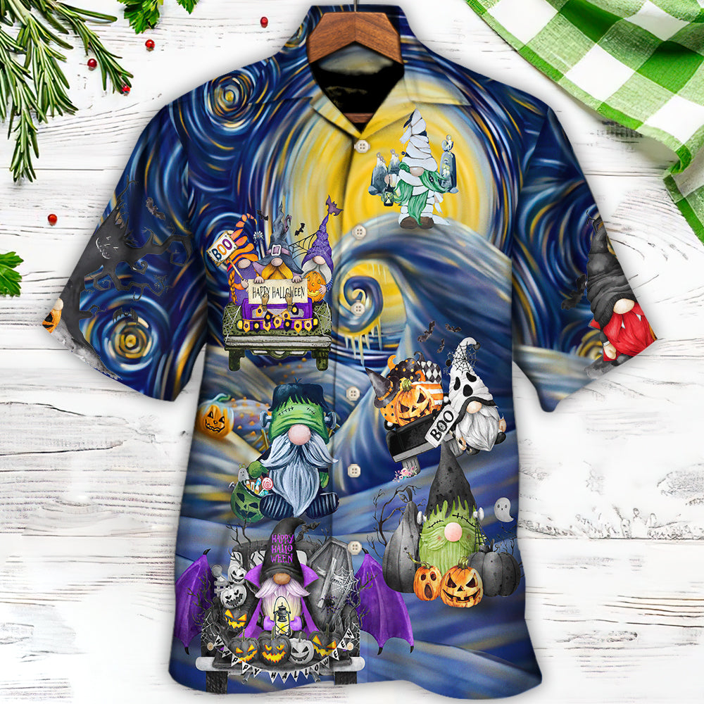 Spooky Gnome Halloween Haunted House Hawaiian Shirt For Warm Weather Adventures And Everyday Comfort