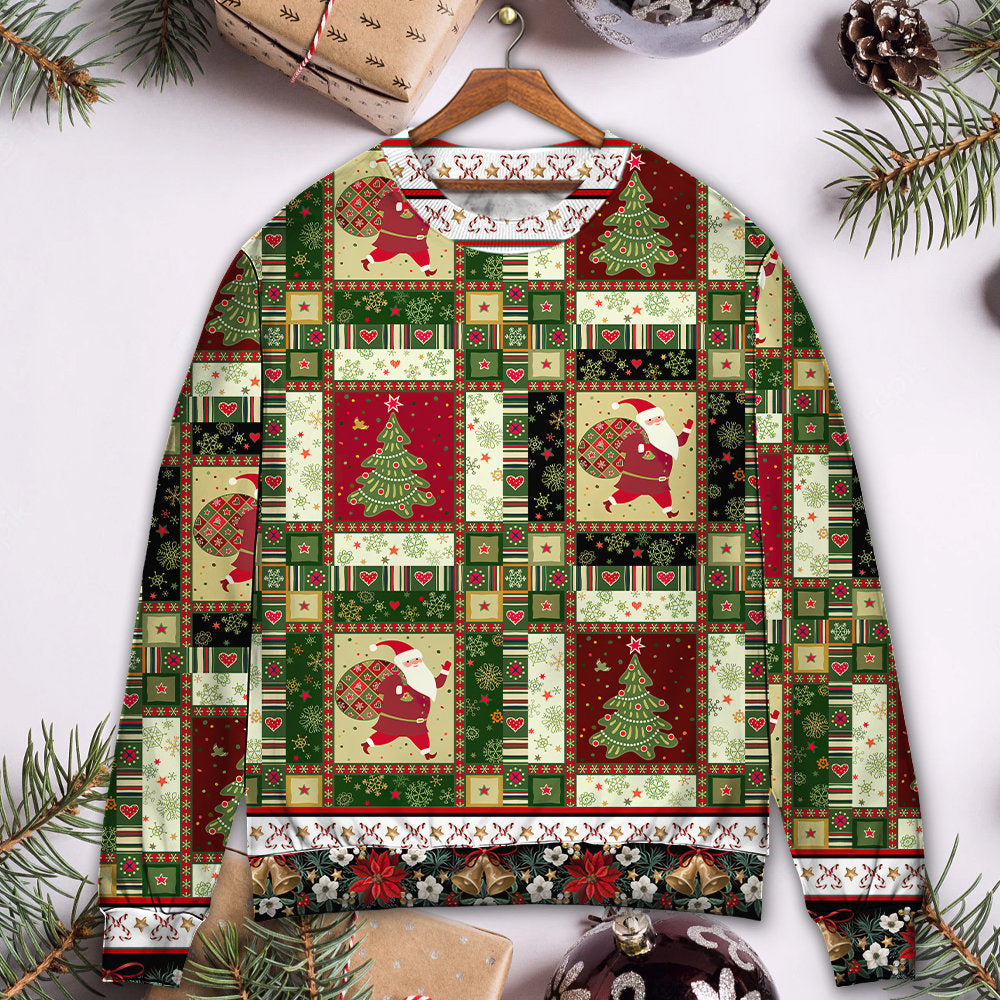 Christmas Santa And Fir Tree Sweater For Holiday Travel Winter Outings And Cheerful Gift Giving