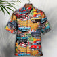 Vintage Historic Car Highway Road Hawaiian Shirt Design View For Resort Travel And Thoughtful Gifting