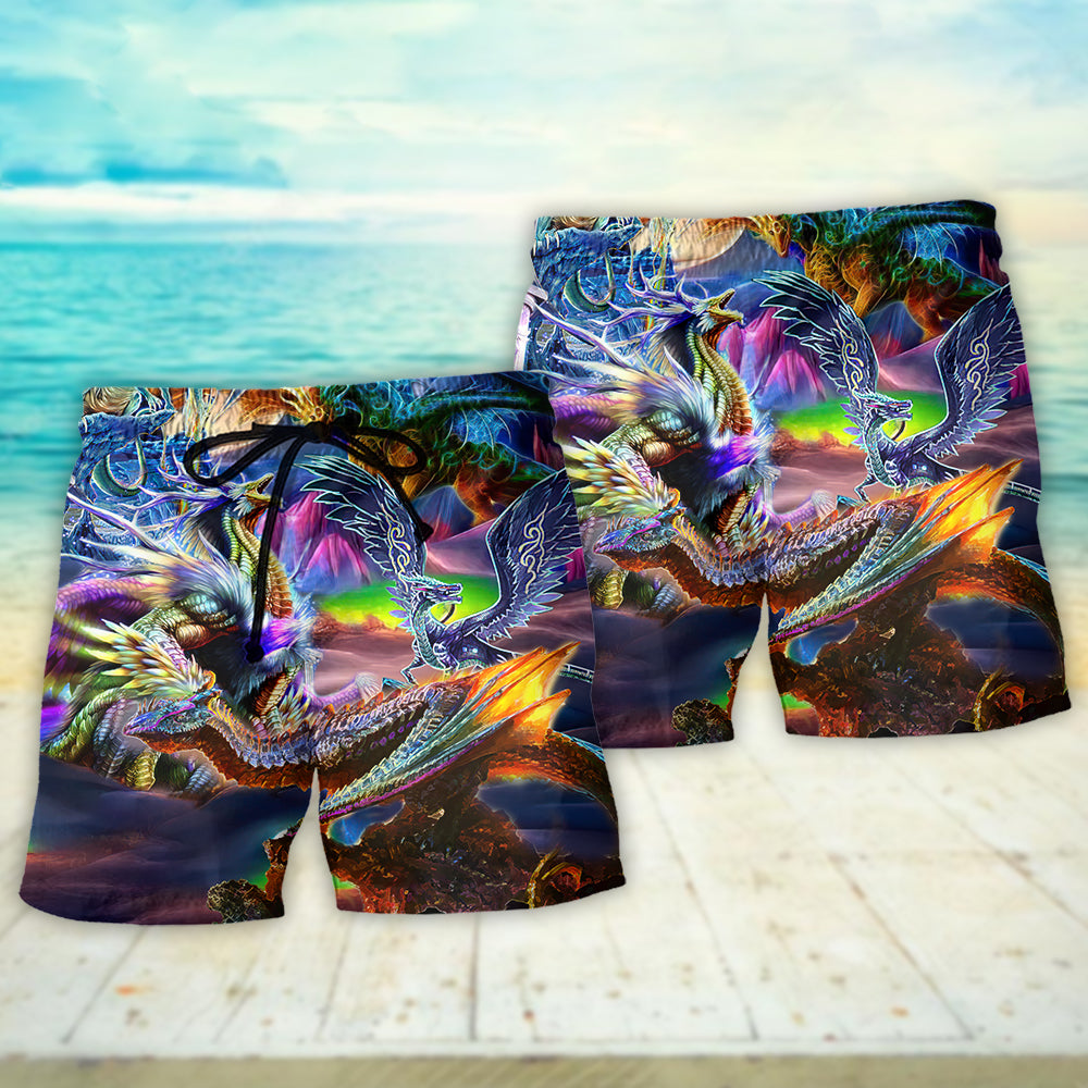 Neon Dragon Legends Colorful Beach Shorts For Outdoor Adventures And Thoughtful Seasonal Gifts