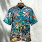 Shark Bar Animal Underwater Hawaiian Shirt Artwork View For Weekend Travel And Beach Style