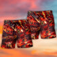 Dinosaur Meteorite Rain Beach Shorts Pattern Detail For Poolside Fun And Easygoing Coastal Style