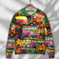 Hippie Bus Peace Colorful Sweater For Psychedelic Art Fans Outdoor Events And Distinctive Gifts