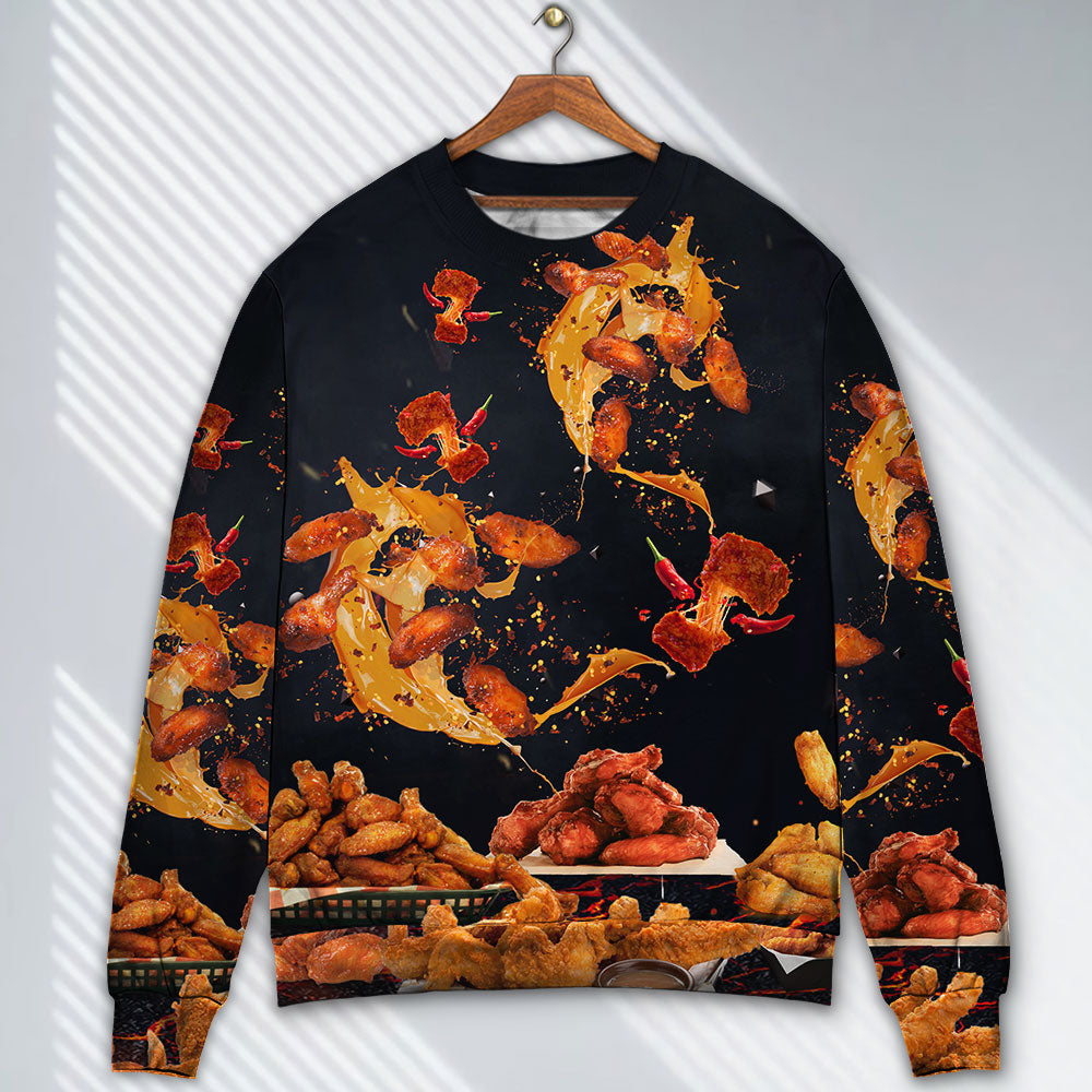 Chicken Wings Fast Food Delicious Sweater For Weekend Outings Parties And Thoughtful Gift Giving
