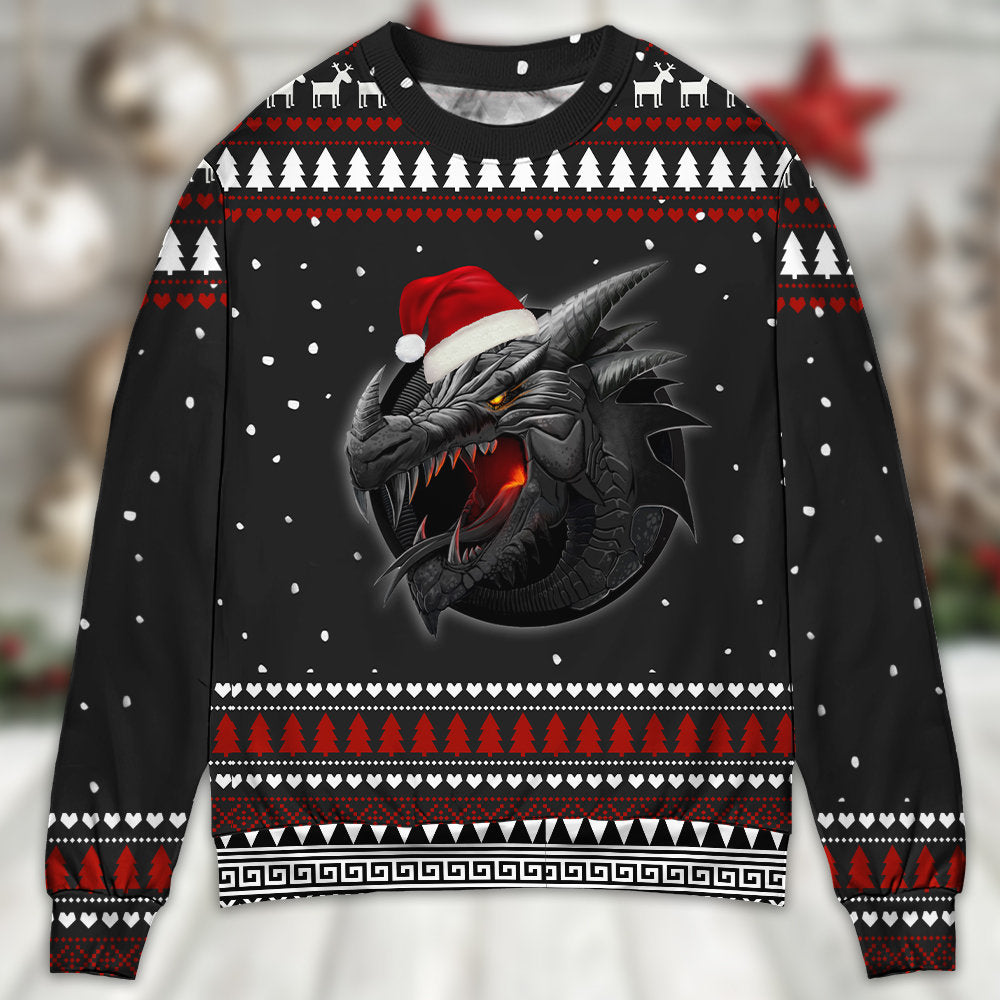 Dragon Merry Christmas Strong Power Sweater For Festive Parties Family Photos And Comfortable Seasonal Wear