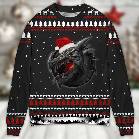 Dragon Merry Christmas Strong Power Sweater For Festive Parties Family Photos And Comfortable Seasonal Wear