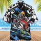 Dog Motorbike Dogs Motogp Hawaiian Shirt Pattern Detail For Vacation Travel And Daily Wear