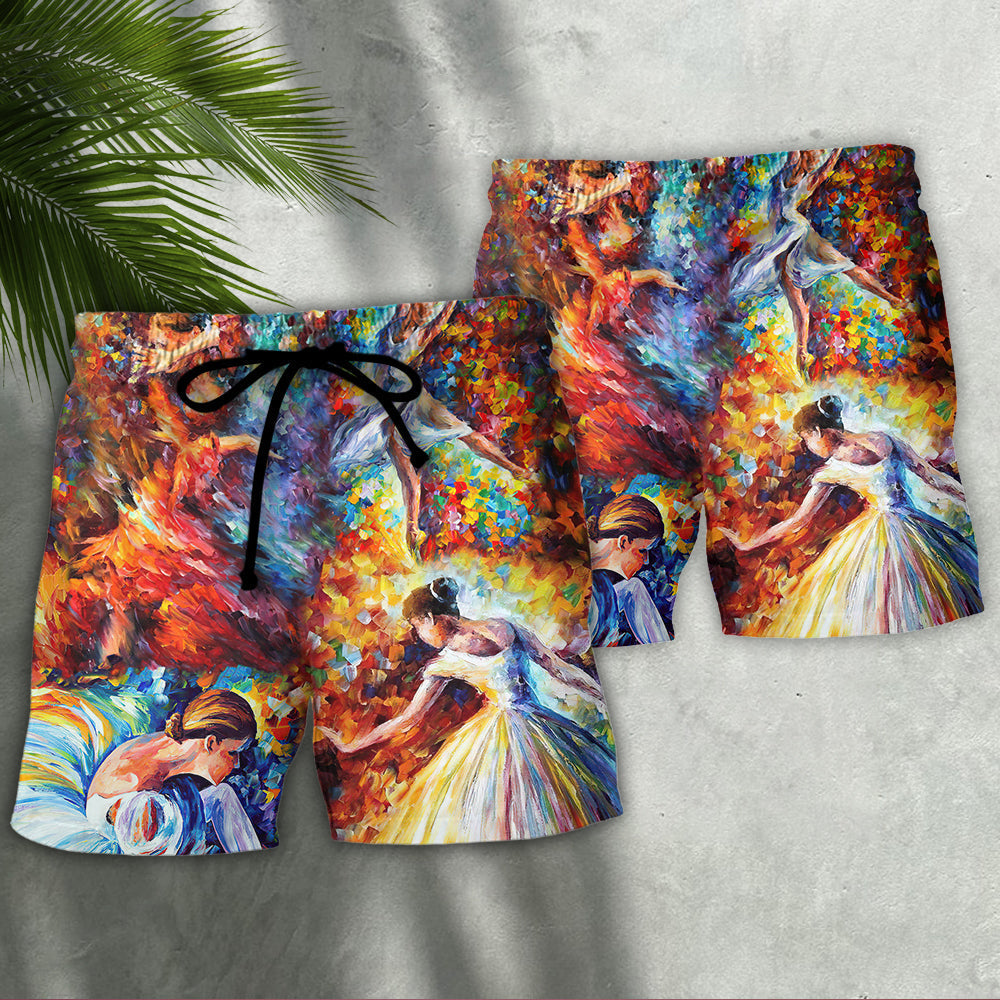 Ballet Colorful Lovely Day Beach Shorts For Poolside Relaxation And Everyday Comfort