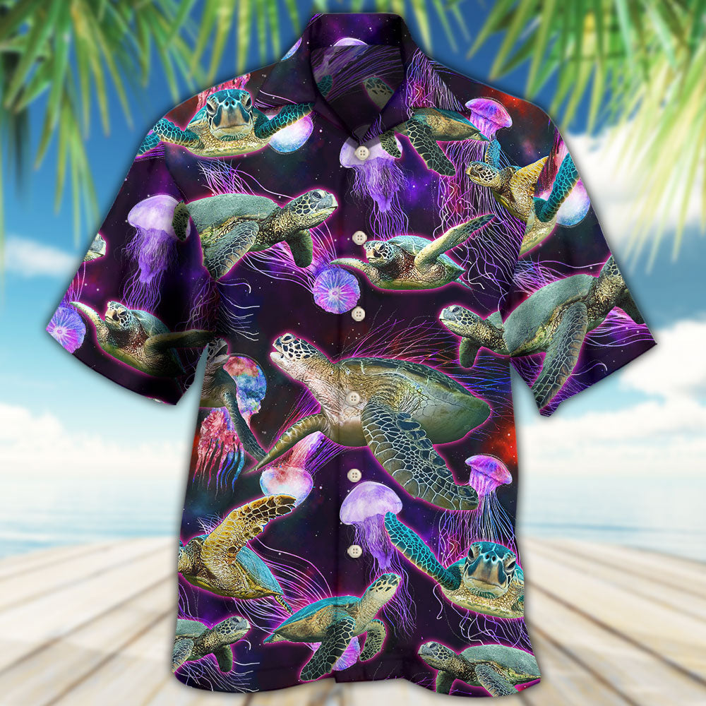 Neon Turtle Ocean Sea Hawaiian Shirt Relaxed Style View For Weekend Trips