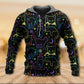Neon Colorful Cat Playing Kitten Hoodie For Animal Enthusiasts Outdoor Activities And Daily Wear