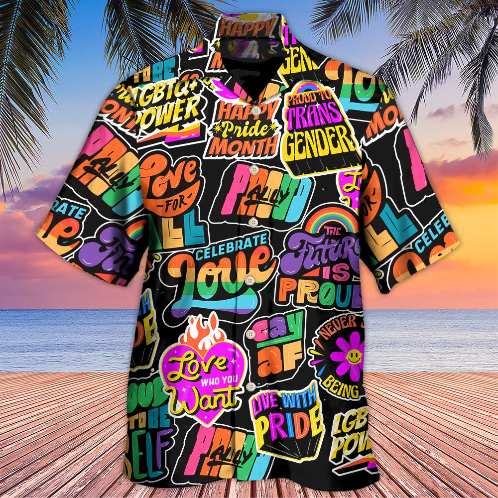 Rainbow Pride Design Hawaiian Shirt Fabric Pattern Detail For Casual Outings