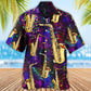 Neon Saxophone Music Jazz Hawaiian Shirt Summer Design Detail For Tropical Vacations