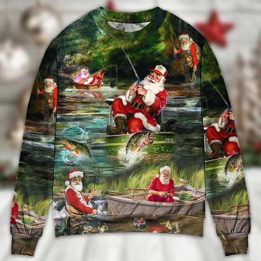 Christmas Merry Fishmas Happy Reel Sweater For Festive Family Events Casual Wear And Holiday Gift Giving