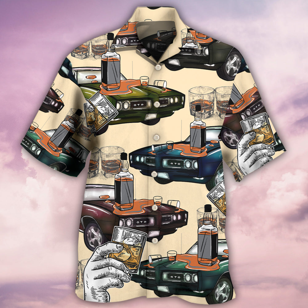 Car Muscle Whiskey Hawaiian Shirt For Poolside Relaxation And Sunny Getaways