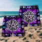Witchy Pentagram Purple Beach Shorts Pattern Detail For Everyday Outings And Distinctive Seasonal Style