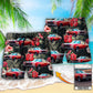 Muscle Car Tropical Leaf Floral Personalized Photo Beach Shorts For Coastal Adventures And Relaxed Summer Wear